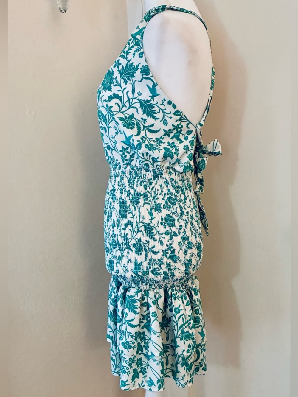 Green Floral Print Smocked Sundress🌺 NWOT